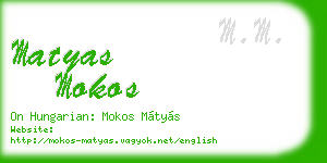 matyas mokos business card